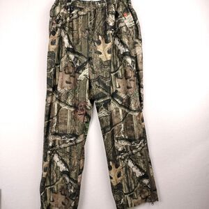 Mossy Oak Camouflage Hunting Pants Men XL Break Up Infinity Elastic Waist Zipper